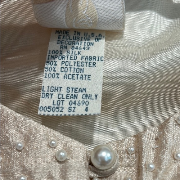 Vintage 95 Watters And Watters faux pearl off shoulder top & maxi skirt silk - Picture 4 of 9